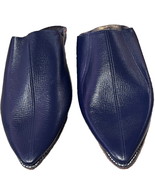 Traditional Moroccan Leather royal blue Slippers for Men&#39;s, royal blue b... - $1,026.79 MXN