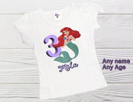 Little Mermaid shirt - Ariel inspired Birthday shirt - Personalized Girls Shirt  - £12.70 GBP