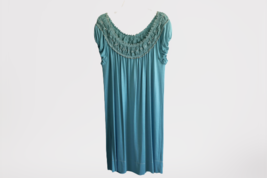 Max Studio A Line Dress M Short Sleeve Viscose Blue Turquoise - £19.65 GBP