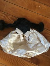 Gently Used American Girl Black Velvet w Gold Lame Midnight Holly Formal Dress - $15.79