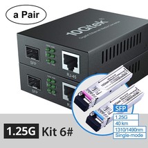 A Pair Of Gigabit Ethernet Bidi Media Converter, Singlemode Single Lc Fiber To E - £80.22 GBP