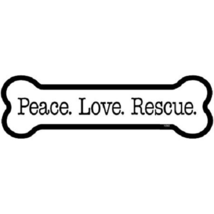 Peace.Love.Rescue Dog Bone Car Fridge Magnet  2&quot;x7&quot; Made in the USA Wate... - £3.91 GBP