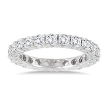 2 Ct Simulated Diamond 14K White Gold Plated Diamond Eternity Band For Women - £110.80 GBP