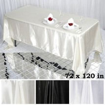 6 Pcs 72X120&quot;&quot; Rectangle Satin Tablecloths Wedding Party Banquet Event Linens Gi - £69.12 GBP