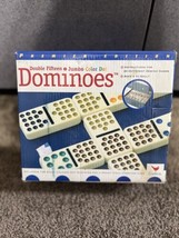 Domino by Cardinal Double 15 Set 136 Dominos Pieces Color Dots w/ Case NOS NOB - $29.65