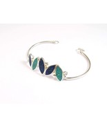 Sterling Silver Bracelet - Blue and Turquoise Inlay Stone - $131.57 CAD