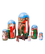 Manger Scene Nesting Doll - 6&quot; w/ 7 Pieces - £127.89 GBP