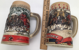 VINTAGE 1992 Budweiser Holiday Beer Stein Mug &quot;A Perfect Christmas&quot; Ceramarte - £11.86 GBP