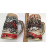 VINTAGE 1992 Budweiser Holiday Beer Stein Mug &quot;A Perfect Christmas&quot; Cera... - $281.40 MXN