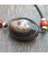 Himalayan Indo Tibetan Eye Agate Suleimani bead natural Pattern Agate 24... - $46.00