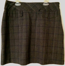 Geoffrey Beene skirt size 10 women plaid zipper on side, pockets gray,bl... - $11.43