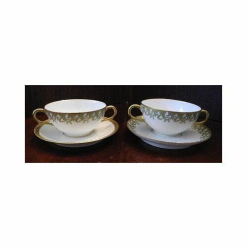 Primary image for Vintage Haviland Limoges CREAM SOUPS (2) Underplates 1 plate unmatched pattern