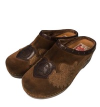 Lucky Brand Fable Brown Leather Slip on Clog Mules Boho Size 7.5 Peace Hippie - £39.14 GBP