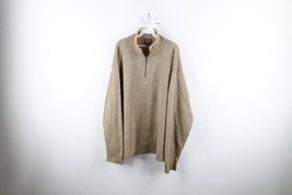 Vintage Woolrich Mens XL Distressed Blank Wool Knit Half Zip Pullover Sweater - £32.11 GBP