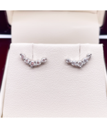 18ct White Gold Natural Diamond Crawler/Climber Earrings 0.28ct - $10,644.67 MXN