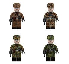4Pcs Telo Camouflage Soldier Minifigures Pea Oak Leaf Panzer Troops Mini... - $18.59