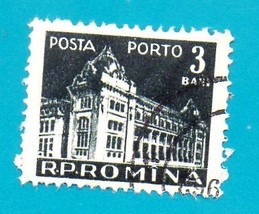 Romania (used postage due stamp) 1957 National Post & Telecommunications #150 - $1.99