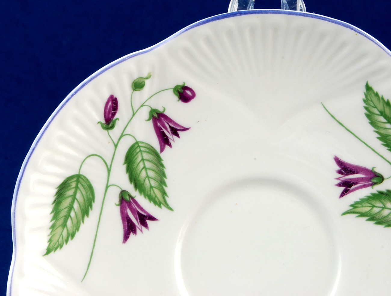Shelley Campanula Demitasse Saucer Dainty Shape 13886 Lavender Rim Excellent Item image 2