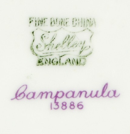 Shelley Campanula Demitasse Saucer Dainty Shape 13886 Lavender Rim Excellent Item image 3