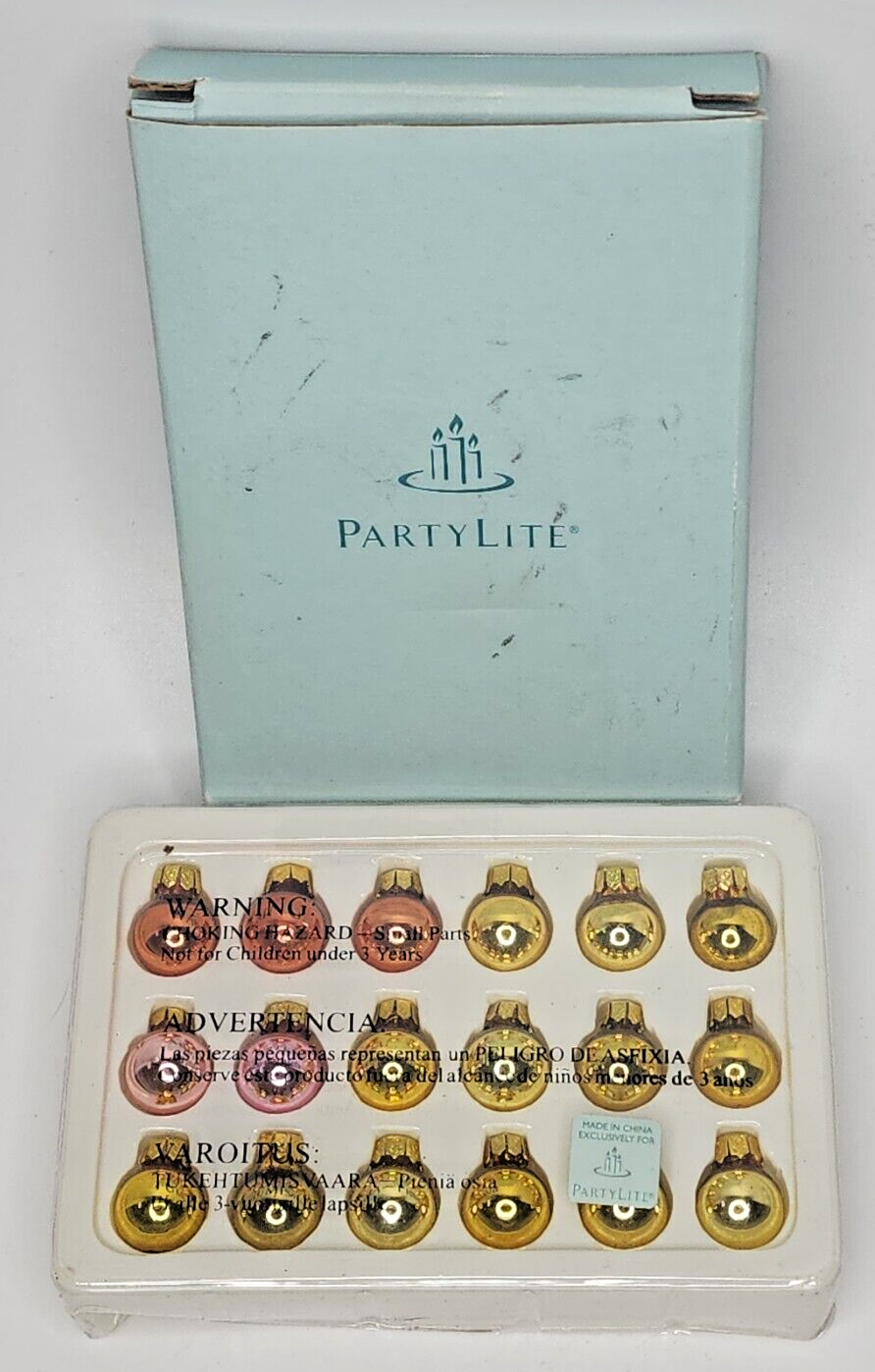 Partylite Glowing Tree Ornament Set Extremely Rare Retired NIB P2A/P7855 Gold - $249.99