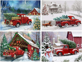 Diamond Painting Kits for Adults Clearance, 4 Pack Christmas Car Diamond Art Kit - £16.83 GBP