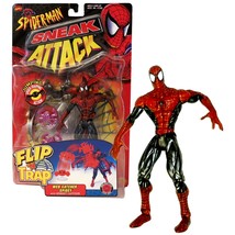 Toy Biz Year 1998 Marvel Comics Spider-Man Sneak Attack Flip &#39;N Trap 6 Inch Tall - £35.37 GBP