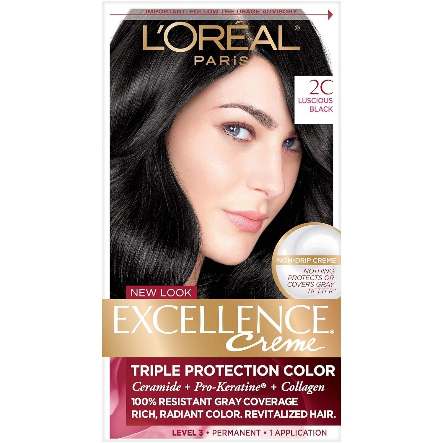 Primary image for L'Oreal Paris Excellence Creme Permanent Hair Color 2C Luscious Black