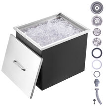 VEVOR Drop in Ice Chest Stainless Steel 21x17x18in 82.4qt Basic Cover fo... - $221.99