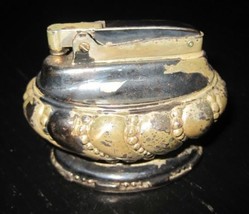 Vintage Ronson Crown Elegent Table Top Paper Weight Velvet Bottom Petrol Lighter - £13.93 GBP