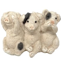 Stone Critters Figurine 3 Little Pigs See Hear Speak No Evil 4 Inch Piglets - £9.90 GBP