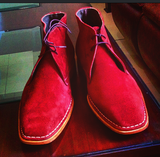 NEW Handmade Men's Red Color Designer boot, Men's Lace Up Chukka Suede Dress boo