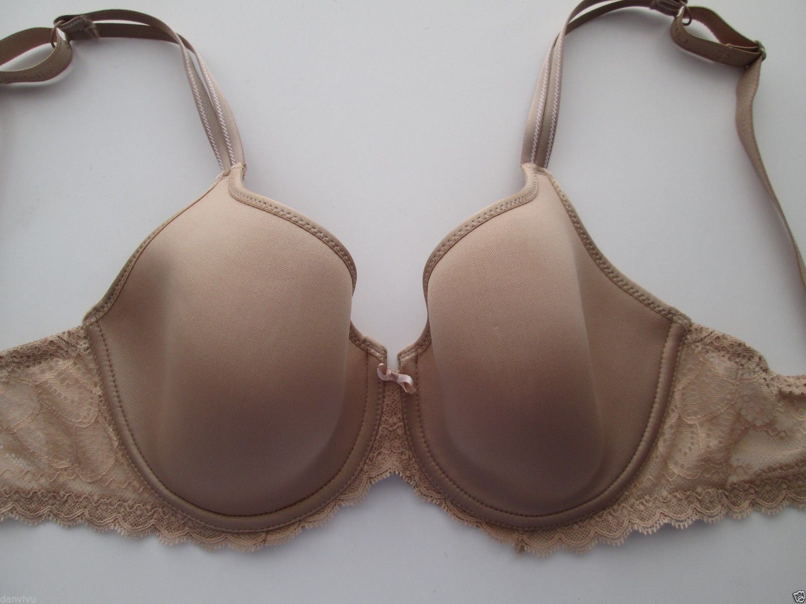 Smart & Sexy Bra 36C Padded Pushup Womens Beige Nude Lingerie Bling NEW  lace