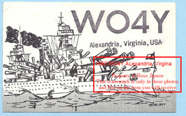 1983 Vintage Military Navy Battleship Cartoon Art, QSL Card WO4Y - $356.27 MXN