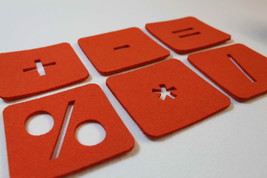 Felt Coaster Square Mathematics felt Designs Maths Set of 6 Felt 4 mm - $8.43