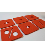 Felt Coaster Square Mathematics felt Designs Maths Set of 6 Felt 4 mm - $157.81 MXN