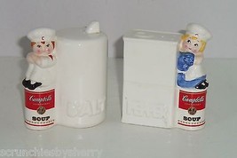 Campbells Kids Soup Shakers 1996 Salt Box Pepper Can Vintage - £15.68 GBP