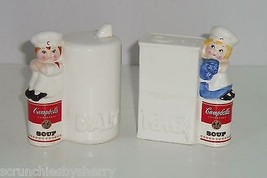 Campbells Kids Soup Shakers 1996 Salt Box Pepper Can Vintage - £14.91 GBP