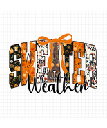 Sweater Weather PNG, Fall Bow PNG, Cozy Autumn PNG, Thanksgiving, Pumpki... - $2.50