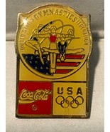 Coca Cola USA Gymnastics Olympics Souvenir Collectable  Hat / Lapel Pin - $149.72 MXN