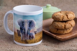 Coffee Mug,  Fascinatin​g Elephants, Ceramic Mug, 12 oz. , Made in Taiwan - £11.62 GBP