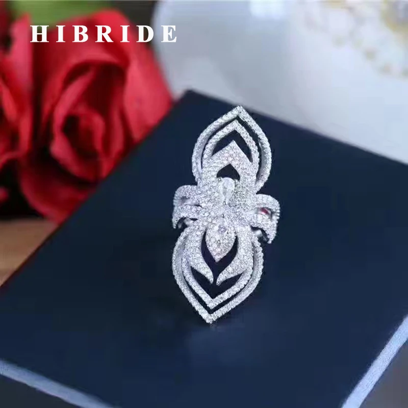 HIBRIDE  Spider Shape Bridal Rings Women Sets Adjustable Size Zircon Pave Female - $58.36