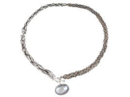 Heavy Sterling Michael Dawkins Choker with Mabe pearl pendant - $297.00