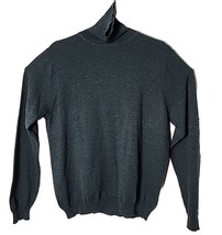 Eddie Bauer Men L Italian Wool Turtleneck Green Pullover Sweater - £29.82 GBP