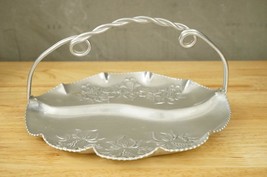 Vintage MCM Mid Century Modern Aluminum Metalware Floral Divided Relish ... - $34.64