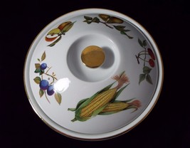 Royal Worcester Evesham Gold 10&quot; Round Casserole Entree Dish with Flat H... - £47.95 GBP