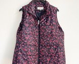 Michael Kors XL Insulated Puffer Vest Black Red Gem Print Quilted New NWOT - £21.35 GBP