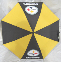 NFL Travel Umbrella Pittsburgh Steelers Black and Yellow McArthur For Windcraft - £26.53 GBP