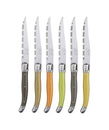   Laguiole Natura 6 Steak Knifes 3-Green &amp; 3-Grey  Combo set  - $85.00