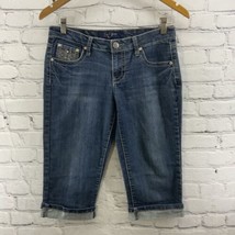 Earl Blue Jeans Capri Pants Juniors Sz 5 Faded Wash  - £12.42 GBP