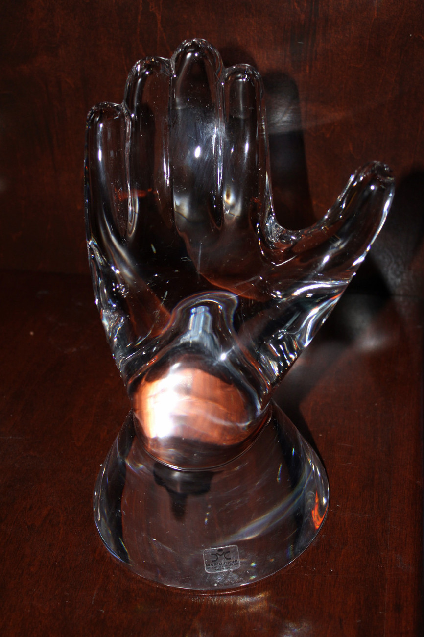 Details about   Mario Cioni Lead Crystal Hand in the  original box